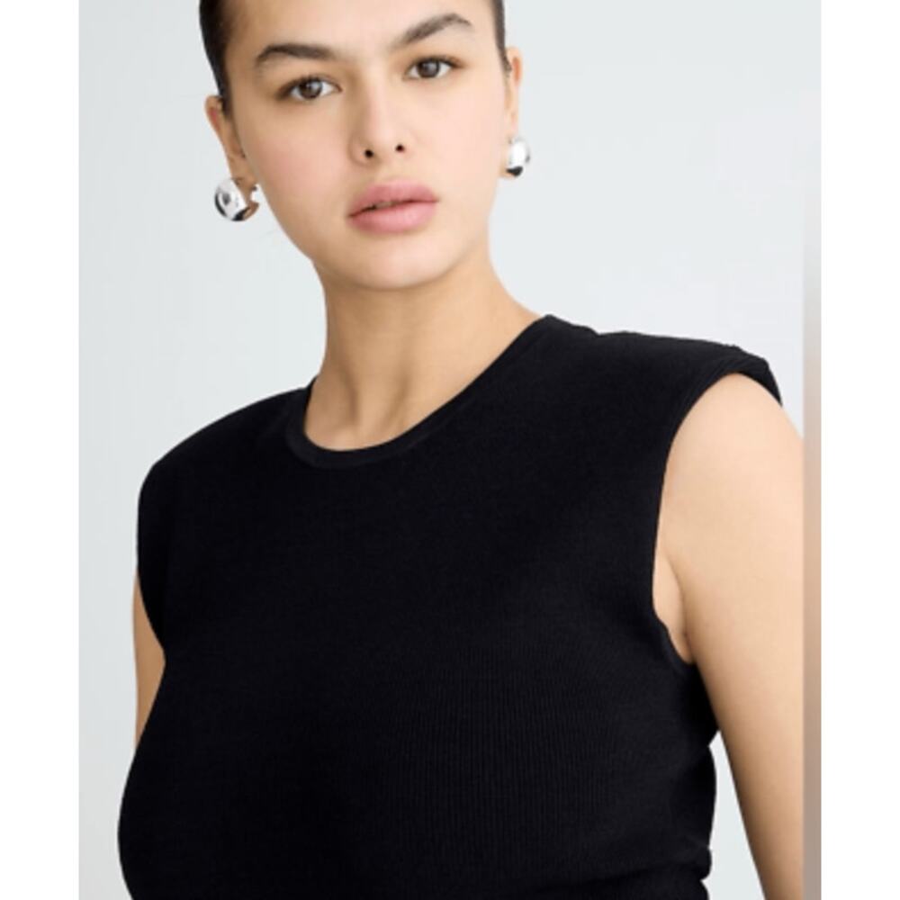 J. Crew White Midi Cap-Sleeve Split Dress - Picture 3 of 5